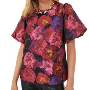 Tuckernuck Pomander Place Camellia Floral Jacquard Blouse